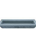 Top Tier 48 Inch Rectangular Concrete Bathroom Sink With Dual Drains And Ocean Finish in a side view showcasing the heavy-duty basin.