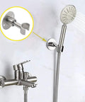 Stainless Steel Shower Head Holder Wall Mount For Handheld Sprayers Adjustable Metal Shower Head Bracket Easy Install Durable Bracket