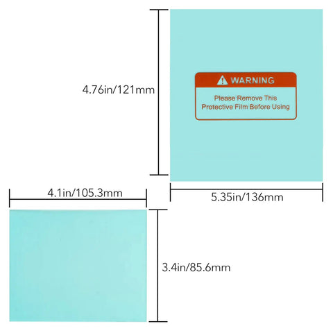 Replacement Outer Lens Covers And Inner Filter For True Color Auto Darkening Welding Helmet with dimensions 5.35x4.76 inches and 4.1x3.4 inches.