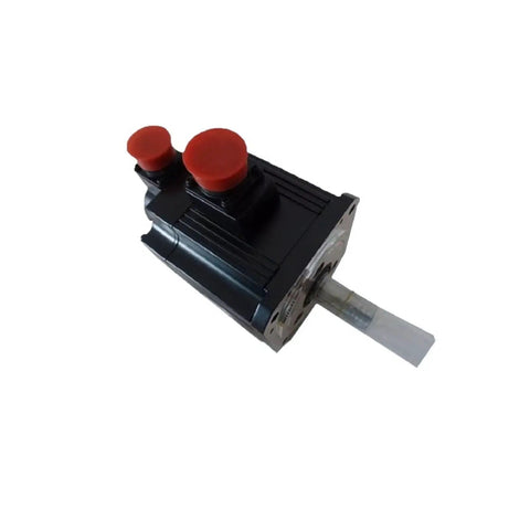 Heavy Duty High Torque Servo Motor With Ultra Low Noise, Vibration Free Operation, Fast Response, And Precise Positioning For HC SFS52 102B 103 152 202B 301 352 702 81 B BK, Includes K Finger Opening Keyway. Black servo motor with red connectors and shaft.