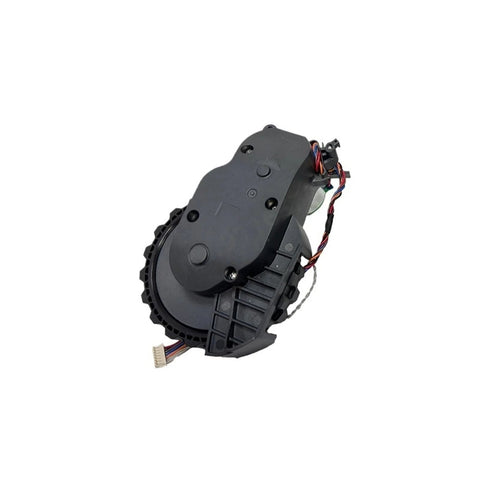 Omni-directional front wheel assembly for Roborock Q55/Q70/Q75/Q70 Max/Q75 Max/S75 MaxV, black plastic with wiring.