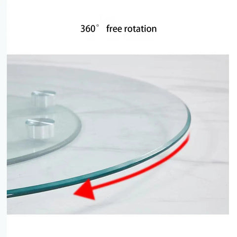 Tempered Glass Lazy Susan Turntable For Dining Tables, Go-To Rotating Table Organizer with 360 Degree Rotation