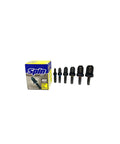 Swaging Tool Drill Bit Set With 1/4 3/8 1/2 5/8 3/4 7/8 Inch Bits Showing Packaging and Bits for Metalworking and Auto DIY Projects