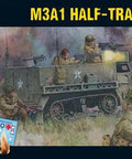 US Army M3A1 Half Track Scale Model Kit For Bolt Action War Gaming One To Fifty Six Scale 28mm Plastic Highly Detailed Miniatures