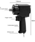 Rugged 1/2 Inch Drive Pneumatic Impact Wrench And Hammer Kit Delivers 610 Nm Of Mean Performance with trigger switch and handle.