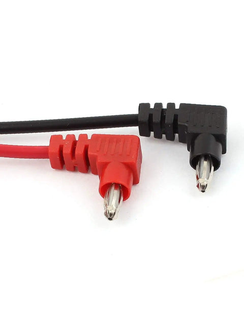 Close-up of Two Pack Digital Multimeter Test Leads Probes Set, 3Ft 90Cm Banana Plug 4.0Mm, Red And Black Cables, probe ends visible.