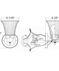 Traditional Style 1 Light Indoor Dimmable Wall Sconce With Frosted Opal Glass Satin Nickel Finish dimensions and design.