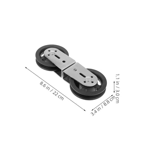 Pro Grade Double Pulley Roller For Home Gym And Cable Machine Silent Swivel Wheel Bearing Pulley Great For Weight Training And Clothesline Attachments Durable Eight Shaped Load Sharing For Smooth Quiet Operation, 8.6 in x 3.4 in