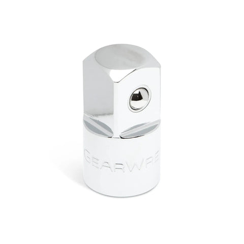 Chrome adapter from 20 Piece Drive Extension Set With 1/4, 3/8, And 1/2 Inch Drives, Universal Joint And Adapters For Tight Access.