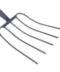 Beefy Heavy Duty Manure Fork For Farm And Garden, dark blue iron pitch fork with four tines, ideal for compost bedding and yard cleanup