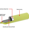 Diagram showing aluminum alloy liner and threading in compact mini scuba tank 0.5L breath underwater rig lightweight 6 minute dive oxygen tank