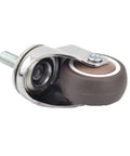 Smooth Rollin 1 Inch Swivel Caster Wheels With Hella Tough Soft Rubber TPE Build M6x15mm Threaded Stem showcasing a single wheel and stem.