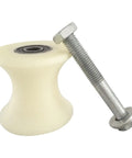 Heavy Duty 50mm Groove Width Round Tube U Shaped Pulley With Base Bearing Roller Bracket Movable Cable Guide Wheel, milky white