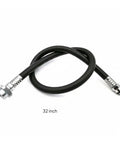 Premium 32 Inch Brass Drysuit Inflate Hose Tube With Secure Rubber Body Fitting For Safe Diving And Air Supply Management In Cold Or Warm Water Sessions To Stop Leaks Under Pressure, black hose with brass ends