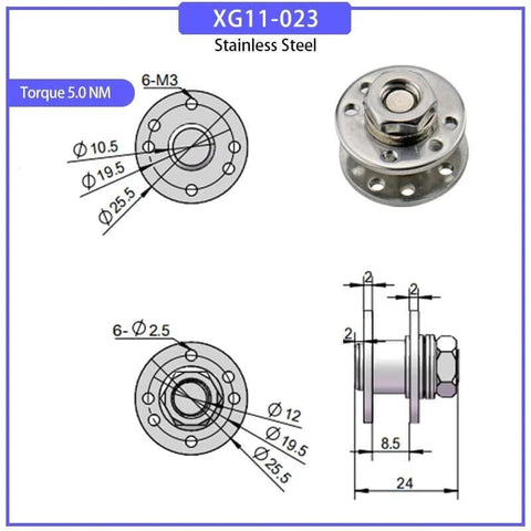 Diagram and photo of Weldable Barrel Door Hinges With Adjustable Torque And Free Stopping Damping LPXDS Circular Disk Pivot Heavy Duty