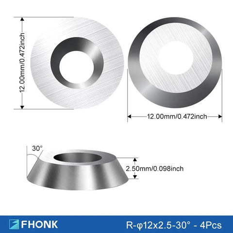 Dimensions and design of components in 34 Piece Tungsten Carbide Insert Set For Wood Lathe Turning Tools With Various Shapes