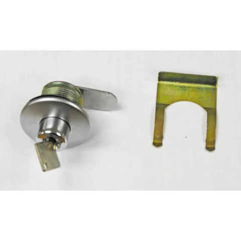 Top Shelf Push Button Lock Cylinder Assembly With Spare Key For Metal Toolboxes and Work Rig Gear Secure Alloy Steel Storage Hardware Quick Swap shop essential in silver.