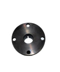 Husky Built Flange Bearing Housing With Slit Shaft For Buttery Smooth Linear Motion Easy Bolt On Install Supporting 8 Through 25 Mm Shafts Drop In Ready DXZRB D50 Linear Guide Block, black metal flange with four mounting holes.