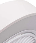 Close-up of Modern Flush Mount Ceiling Fan With Light For Kitchen Bedroom Bathroom Super Quiet Low Profile Electric Fan Remote Led