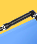 Heavy Duty Dual End Socket Wrench With 1/4 Hex Drive And Extended L Handle forged from toughened steel on colored background.