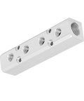 Heavy Duty Aluminum Pneumatic Manifold Block With G1/2 Inlet And G1/4 Outlets 30x30mm Air Distribution Hub