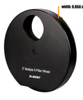 Five Position Telescope Filter Wheel For 2 Inch Eyepieces With Adapter And Lock Ring, angled view showing 0.866 inch width