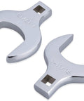 Close-up of two pieces from Fourteen Piece Half Inch Drive Jumbo Crowfoot Wrench Set With Chrome Vanadium Steel Construction And Rust Preventative Mirror Finish