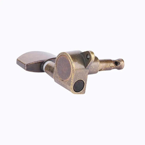 Top Notch Locking Guitar Tuning Pegs Set of 6 With Copper Alloy Machine Heads For Fast Accurate Pitch And Anti Rust Durable Internal Gears For Acoustic Electric Guitars, single tuner close-up