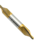 Close-up of 2.5 mm HSS TiN-coated center drill bit