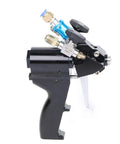 Heavy Duty P2 Pu Foam Spray Gun with No Sweat Self Cleaning Air Purge Valve, sturdy design for polyurethane sealant application.