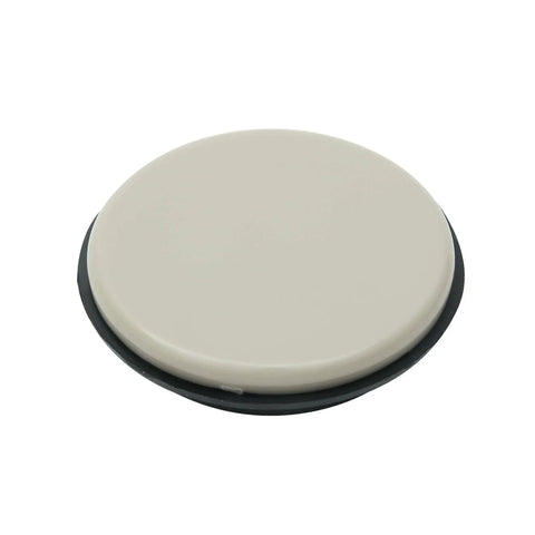 1-3/4 Inch Round Slide Glide Furniture Cup in black, side view, part of a reusable 4 pack for sofas, tables, beds, and dressers, easy to slide.
