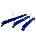 48 Inch Sheet Metal Brake Bender For Bench Mount Handles Up To 20 Gauge Mild Steel And 14 Gauge Aluminum Delivers Precise 90 Degree Bends With 45 Degree Angles, in blue, side view