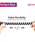 Hands stretching coiled cable of Rugged Shoulder Speaker Microphone For Ham Radio Clear Voice Transmission Compatible With UV 5R UV 82