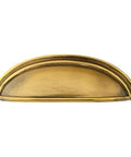 Emtek 86173US7 Cup Pull 4 Inch Center To Center Traditional Brass Cabinet Pull In French Antique Brass Finish front view