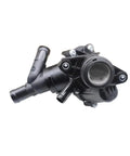 Heavy Duty Engine Cooling Thermostat Compatible With Mercedes Benz Cla Glc Gla W156 W117 W176 M133 showing side view with hose connections.