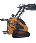 Side view of Powerful 23HP Mini Skid Steer Loader With Bucket For Construction Garden Farm And Park Projects Built To Tackle Tough Jobs