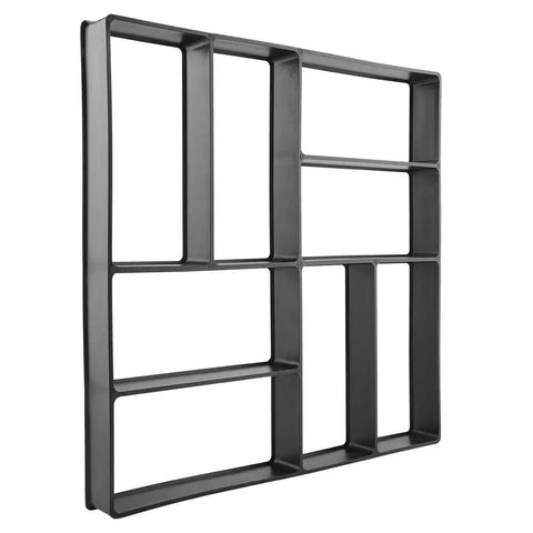 Reusable Concrete Molds For Walkways And Patios DIY Path Maker Paver Molds For Stepping Stones, black PP resin, 40x40x4 cm.