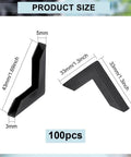 Kick Those Dull Scratches Straight To The Trash With These Heavy Duty Black Plastic Corner Protectors And L Shaped Bumpers Made To Keep Your Frames Mirrors And Glass Secure, showing size details 33x33x5mm.