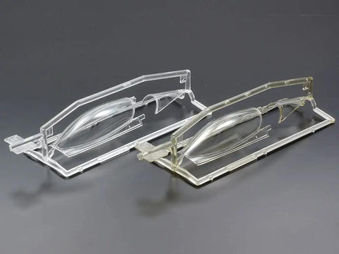 1/48 Scale F-16CJ Plastic Model Kit With CCIP Cockpit showing clear canopy parts, detailed for accurate model assembly.