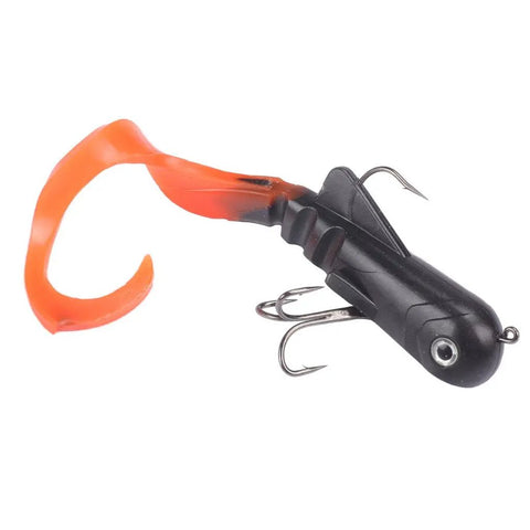 Pike Musky Dawg Soft Bait Lure For Freshwater Fishing 8 Inch Swimbait 45g Realistic Action with orange tail and hooks