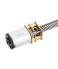 Run Smooth As Silk 12V DC Gear Reduction Motor With Long Output Shaft For Smart Car Cameras And Electronic Locks Offers Dead Silent Operation And Serious Torque Kick At 300 Rpm, metal gears and shaft detail.