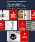 Heavy Duty 400W Freeze Dryer Machine Featuring Slick Multi Tray Food Dehydrator Design, Smart Timer, Rock Solid Temp Control, And Smooth Airflow For Preserving Fruits Vegetables Meat Herbs Or Making Top Shelf Pet Snacks showing stainless steel latch, aluminum handle, and airflow design.