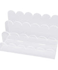 Clear 3 Slot Desktop Letter Holder With Wavy Design Acrylic Mail Tray for home office use, angled view