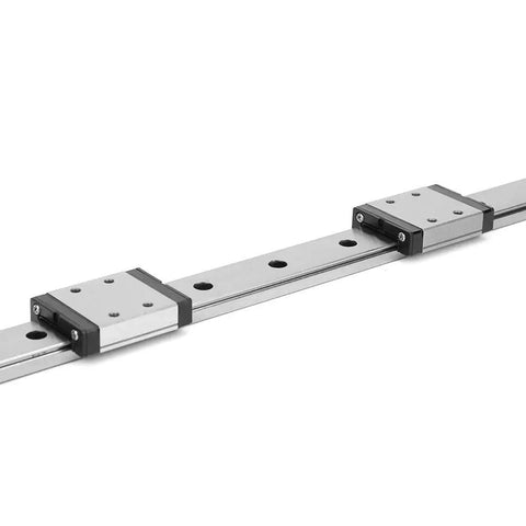 LMLF18B - 500-2R Miniature Linear Guide Rail with 2 Sliding Blocks, 500mm x 18mm Precision Linear Motion System in alloy steel.