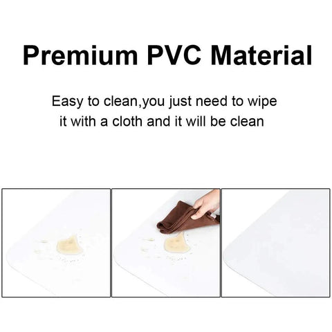 Clear Chair Mat For Hardwood Floors 30 By 48 Inches, Transparent Floor Protector, showing cleaning process with cloth on PVC surface