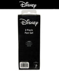 Back of Disney packaging for Mickey Mouse Pen Set 2 Pack Click Pens For School, Journaling, And Everyday Note Taking