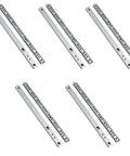 Five Pairs Of 10 Inch Drawer Slides, 17mm Wide Heavy Duty Ball Bearing Glide Runners, Grooved Steel Extension, Side Mount Cabinet And Desk Slides, Smooth Quiet Operation With 100 Lb Capacity, five pairs of 10-inch steel drawer slides