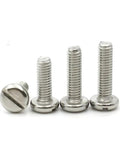 Heavy Duty 304 Stainless Steel Slotted Round Head Cheese Screw Bolt Set M1.6 To M2 Sizes Four Millimeter Length displayed.