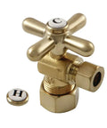 Vintage Five Eighths By Three Eighths Compression Angle Stop Valve With Handle In Brushed Brass Finish Solid Brass Construction