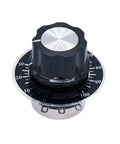 10K Ohm Potentiometer Single Turn Carbon Film Rotary Taper For Inverter Speed Control With 2 A03 Knobs And 2 Dials 2-Watt 3-Pin Potentiometer 20000 Cycle Life Compact 24 By 14 Mm